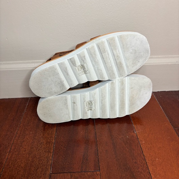 Madewell sz 8 Leather Fisherman Flatform Sandal English Saddle Brown Platform - Picture 9 of 9